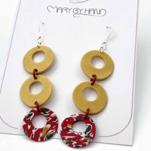 ring trippel guld/guld/mönstrad