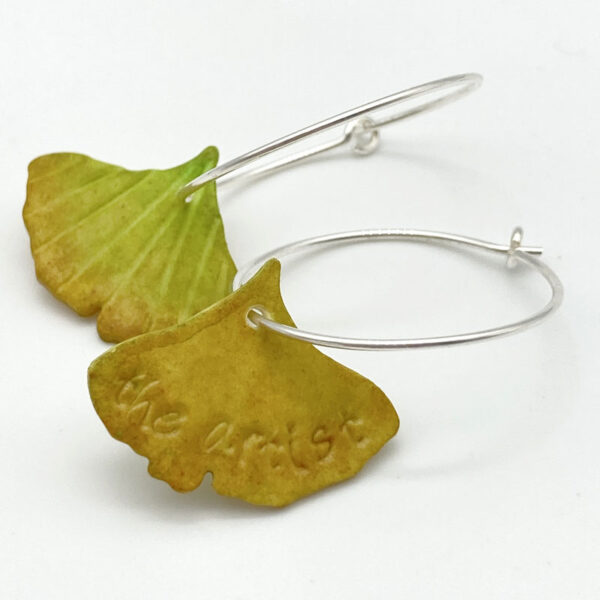 The Artist - Örhänge -Löv Gingko Grön Creol - Bild 2